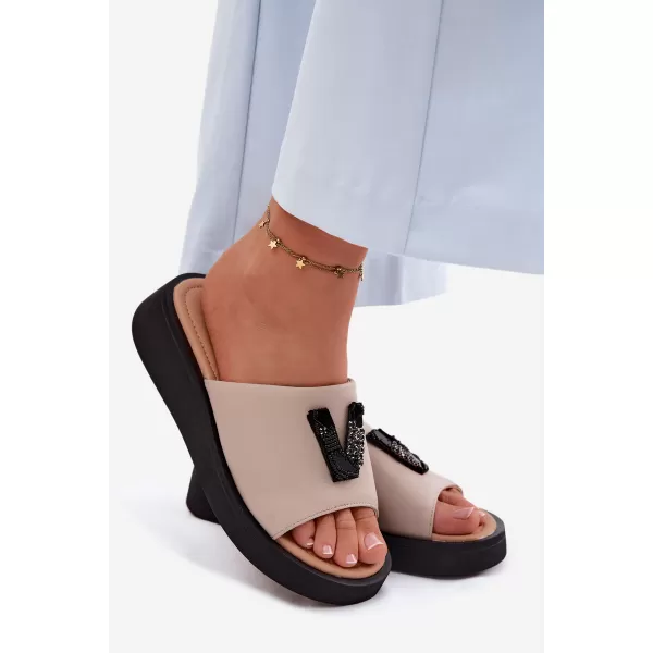  Dámske šľapky VINCEZA 66950 BEIGE 