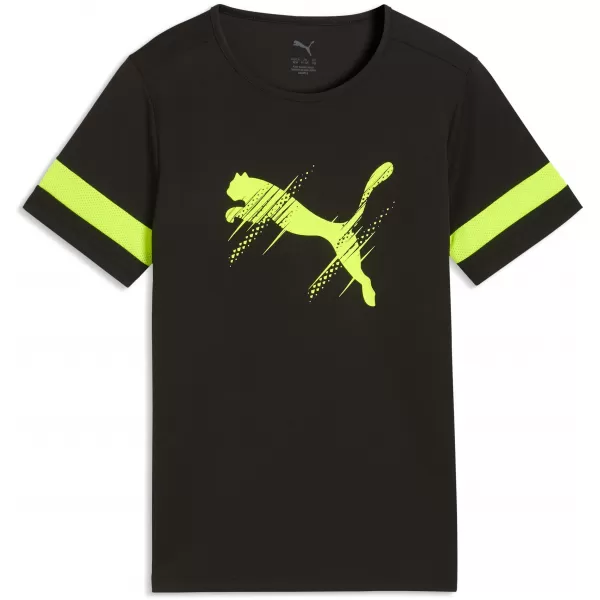  Detské tričko PUMA ATTACANTO LOGO JERSEY JR 66104603 PUMA BLACK/LIME SQUEEZE 