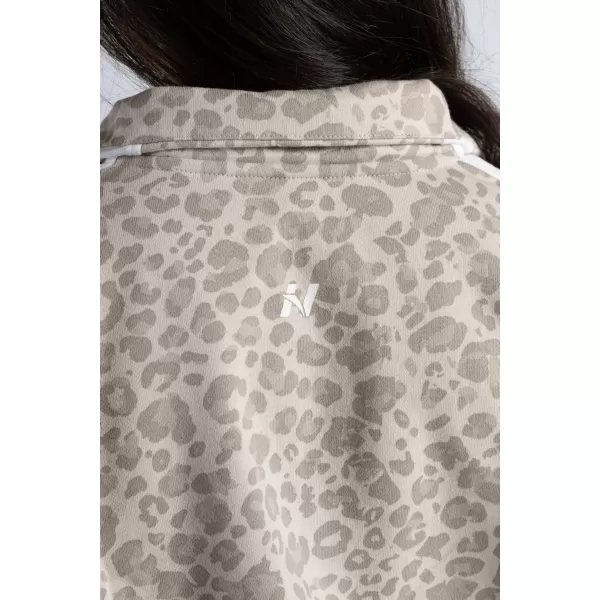  Half-zips mikina s leopardím vzorom NEBBIA PRIMAL 866 CREAM LEOPARD 