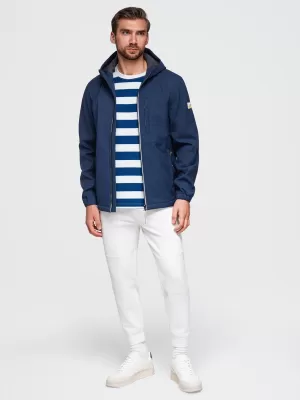 Pánska softshellová bunda OMBRE OM-JANP-0292 NAVY BLUE