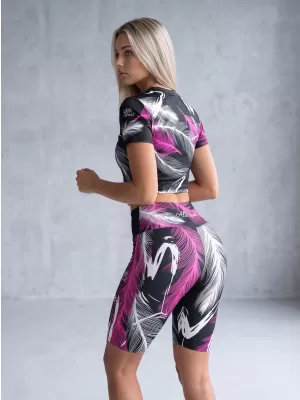 Dámske legíny nad kolená premium (nové veľkosti) ALTISPORT VOJ/ALW001LEG06 ČIERNA/RUŽOVÁ