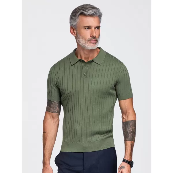  Pánske polo tričko OMBRE OM-POSS-0180 OLIVE 