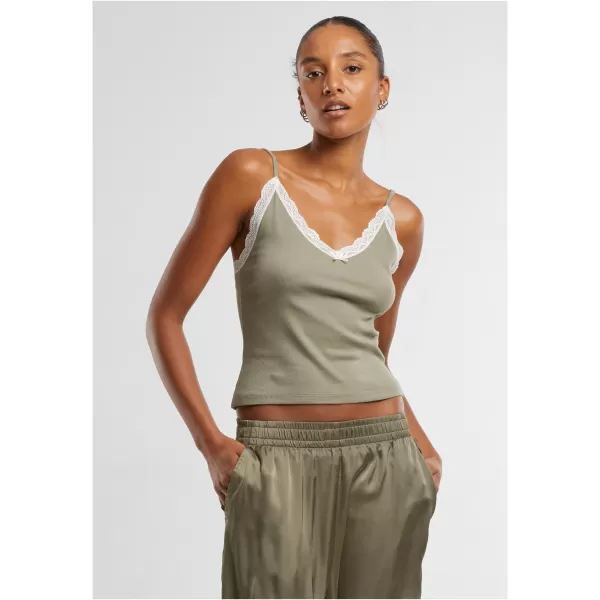  Dámske tielko URBAN CLASSICS TB7514A PALE OLIVE/OFF WHITE 