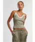 Dámske tielko URBAN CLASSICS TB7514A PALE OLIVE/OFF WHITE