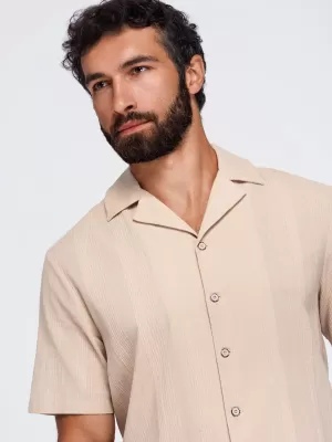 Pánska košeľa OMBRE OM-SHSS-0221 LIGHT BROWN