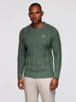 Pánsky sveter OMBRE OM-SWSW-0190 MUTED GREEN