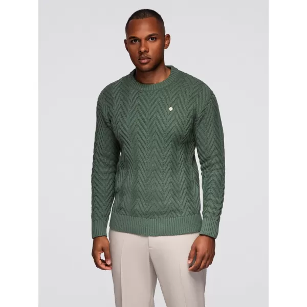  Pánsky sveter OMBRE OM-SWSW-0190 MUTED GREEN 