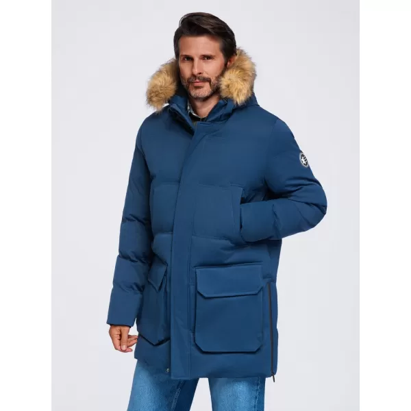 Pánska parka OMBRE OM-JALJ-0310 NAVY BLUE 