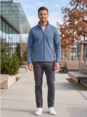 Pánska fleece mikina ALTISPORT ALM002852 TMAVÝ DENIM MELÍR