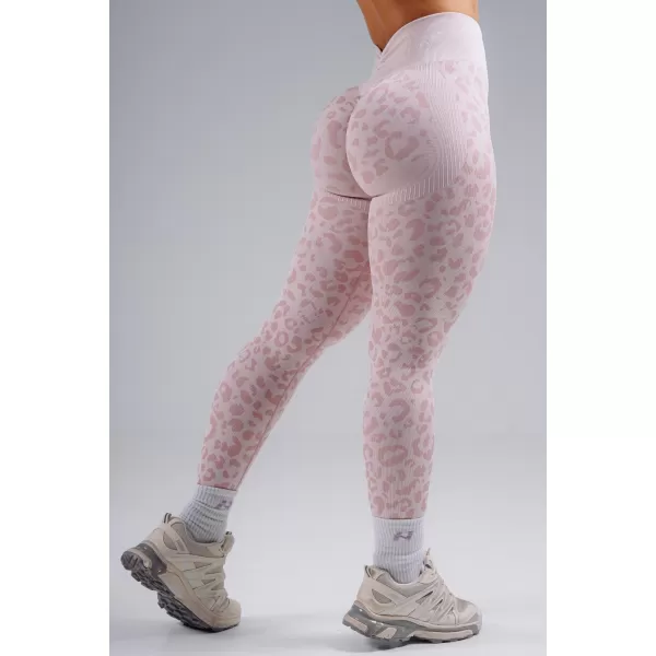  Kompresné push-up legíny s leopardím vzorom NEBBIA PRIMAL 849 PINK LEOPARD 