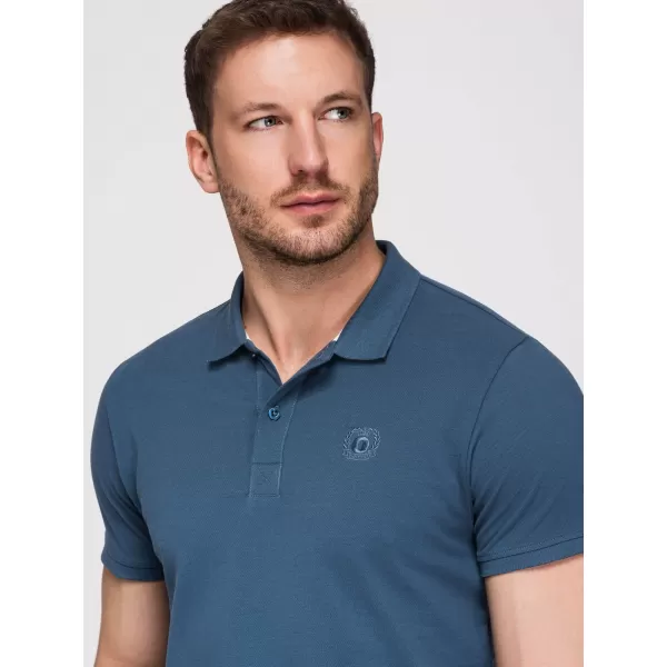  Pánske tričko s golierom OMBRE OM-POBS-0171 WHITE/MAROON/DARK BLUE 