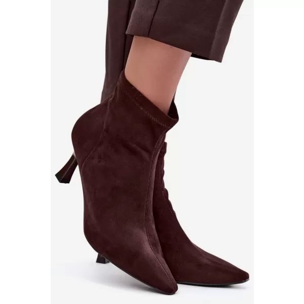  Dámske členkové topánky BOTO 7107 BROWN 