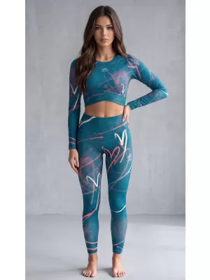 Dámske dlhé legíny premium (nové veľkosti) ALTISPORT VOJ/ALW082LEG05 PETROLEJOVÁ