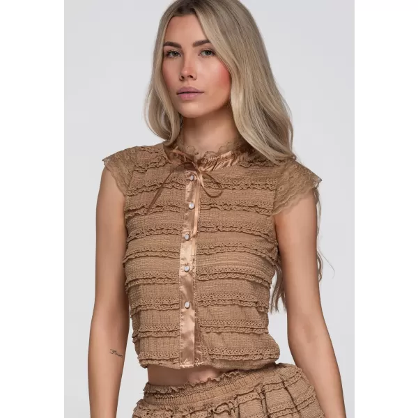  Dámska blúza OMBRE OW-TS-E0066 TAUPE 