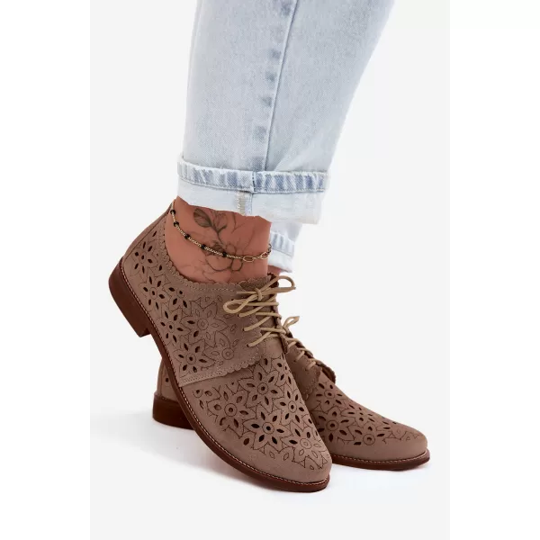  Dámske poltopánky ZAZOO 4156/HOGL BEIGE 