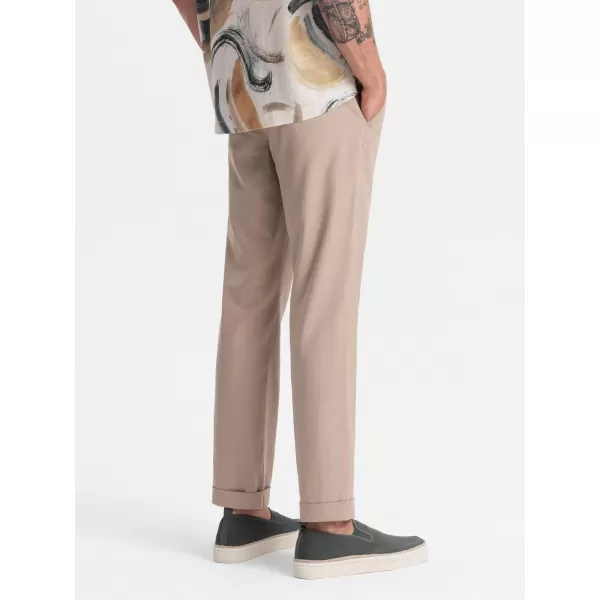  Pánske chino nohavice OMBRE P1522 BEIGE 