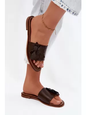 Dámske šľapky ZAZOO 40477 CHOCOLATE