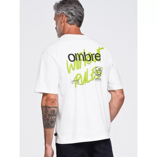  Pánske tričko OMBRE OM-TSPT-0284 OFF-WHITE 
