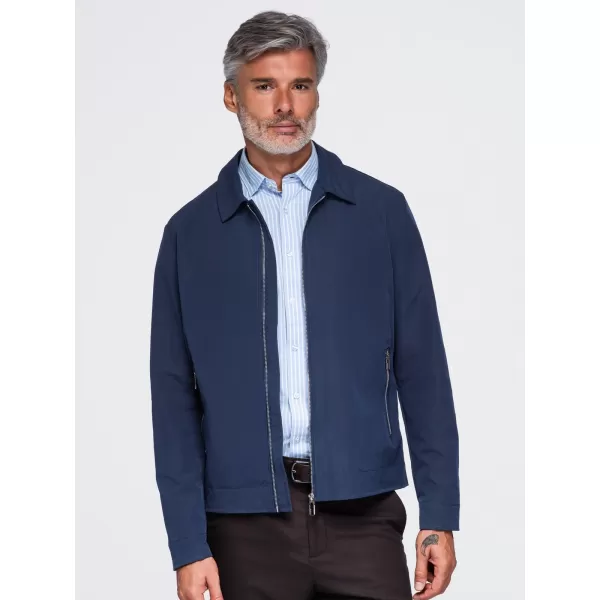  Pánska prechodná bunda OMBRE OM-JANP-0224 NAVY BLUE 