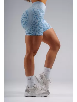 Kompresné push-up šortky s leopardím vzorom NEBBIA PRIMAL 856 BLUE LEOPARD