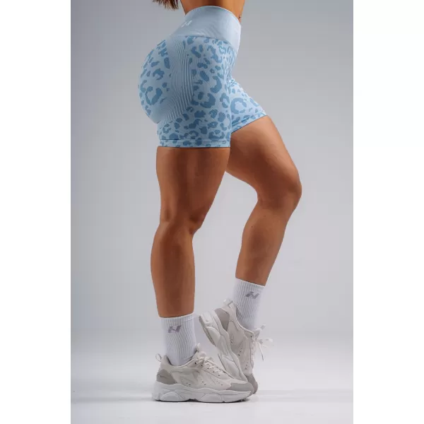  Kompresné push-up šortky s leopardím vzorom NEBBIA PRIMAL 856 BLUE LEOPARD 