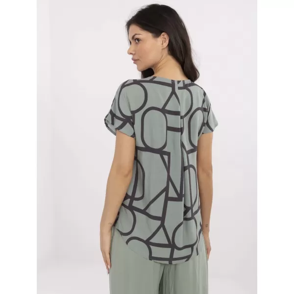  Dámska blúzka SUBLEVEL D73771M11171D KHAKI/BLACK 