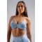 Medium support športová podprsenka s leopardím vzorom NEBBIA PRIMAL 854 BLUE LEOPARD
