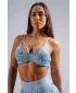 Medium support športová podprsenka s leopardím vzorom NEBBIA PRIMAL 854 BLUE LEOPARD