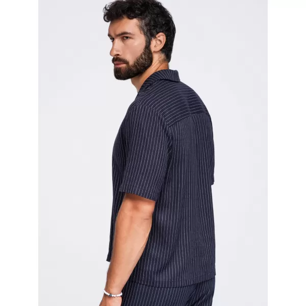  Pánska košeľa OMBRE OM-SHSS-0222 NAVY BLUE 