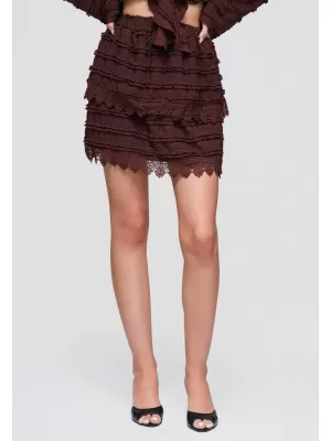 Dámska sukňa OMBRE OW-GL-E0015 DARK BROWN