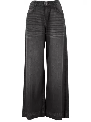 Dámske nohavice URBAN CLASSICS TB7712 BLACK WASHED