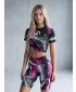 Dámske legíny nad kolená premium (nové veľkosti) ALTISPORT VOJ/ALW001LEG06 ČIERNA/RUŽOVÁ
