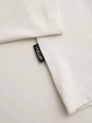 Pánske tričko OMBRE OM-TSBC-0291 OFF WHITE/OFF WHITE/BLACK