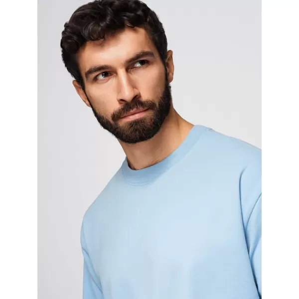  Pánske tričko OMBRE OM-TSBC-0291 BLACK/LIGHT BLUE/OFF WHITE 