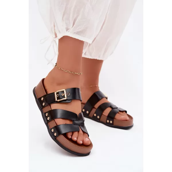  Dámske šľapky BOTO 22-382 BLACK 