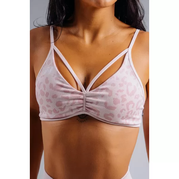  Medium support športová podprsenka s leopardím vzorom NEBBIA PRIMAL 854 PINK LEOPARD 