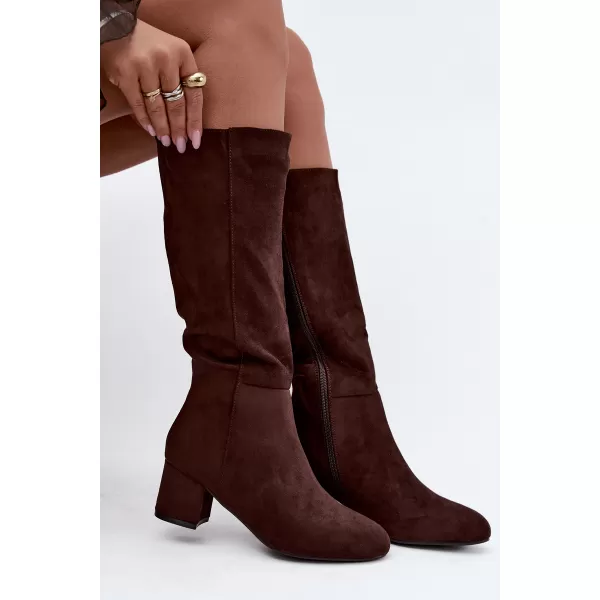  Dámske čižmy S.BARSKI HY62-8131 CHOCOLATE 