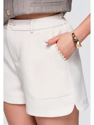Dámske kraťasy OMBRE OW-ST-E0009 BEIGE
