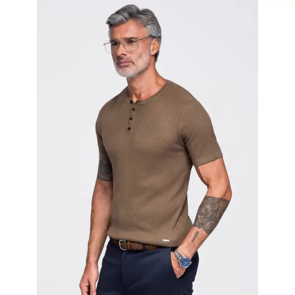  Pánske tričko OMBRE OM-TSCT-0304 LIGHT BROWN 