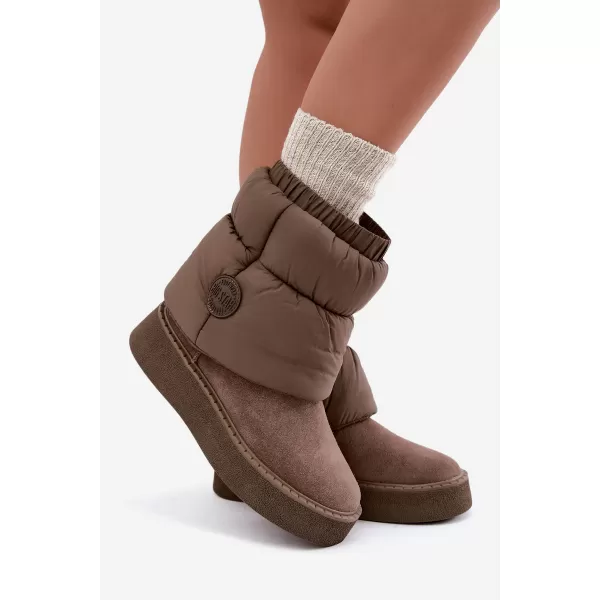  Dámske snehule BIG STAR SHOES UU274732 DARK BEIGE 