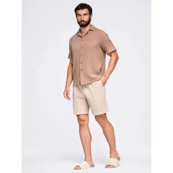  Pánske kraťasy OMBRE OM-SRCS-0209 LIGHT BROWN 