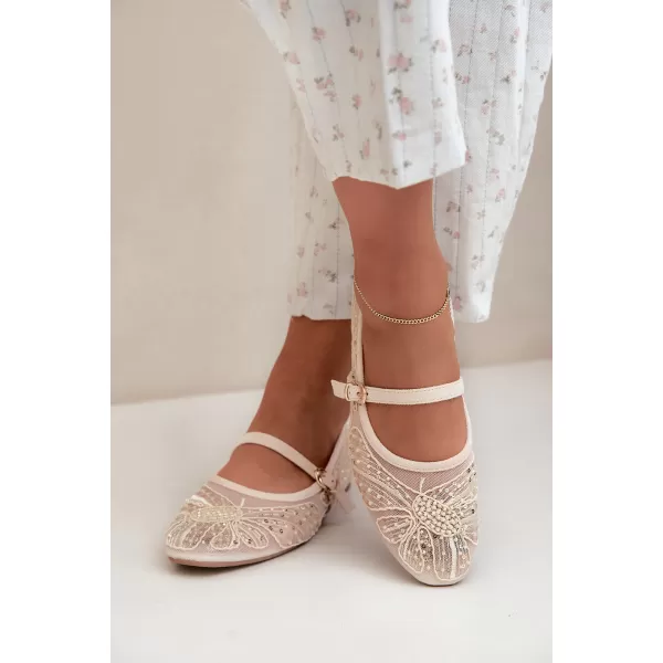  Dámske baleríny BOTO CH951 BEIGE BEŽOVÁ 
