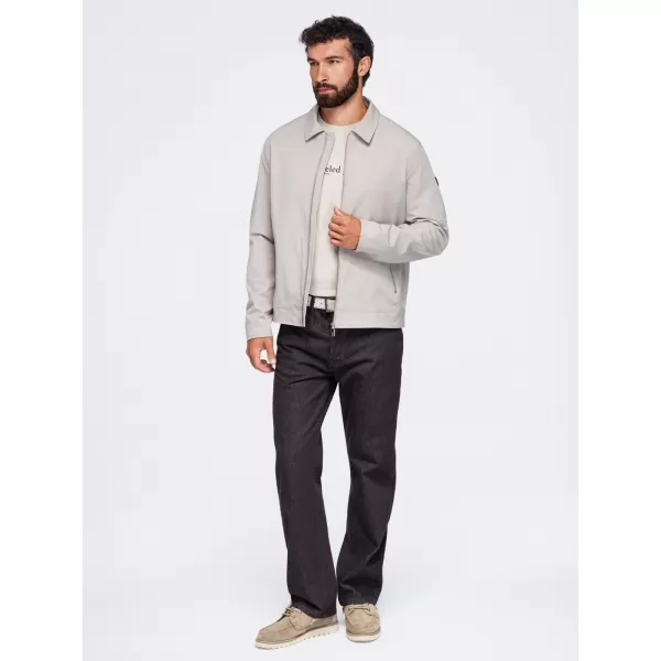  Pánska prechodná bunda OMBRE OM-JANP-0224 GREY-BEIGE 