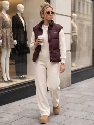 Dámska vesta DSTREET TY5968 BORDOVÁ
