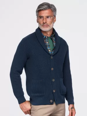 Pánsky kardigan OMBRE OM-SWCD-0200 NAVY BLUE