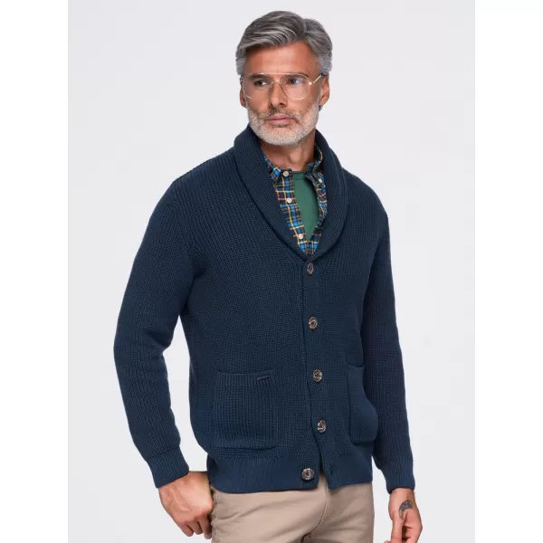  Pánsky kardigan OMBRE OM-SWCD-0200 NAVY BLUE 