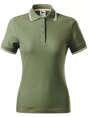 Dámske tričko s golierom MALFINI FOCUS 233 KHAKI