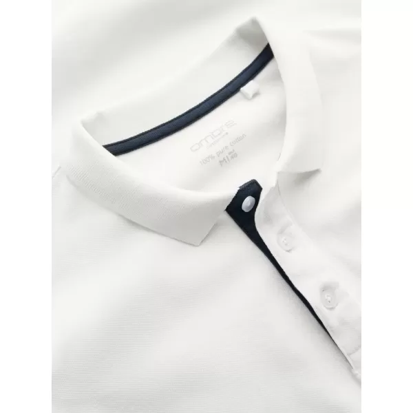  Pánske tričko s golierom OMBRE OM-POSS-0170 WHITE 