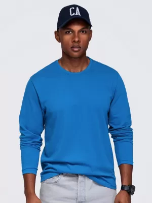 Pánske tričko OMBRE OM-LSBL-0142 BLUE
