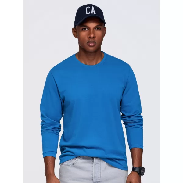  Pánske tričko OMBRE OM-LSBL-0142 BLUE 